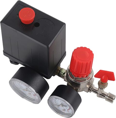 Air Compressor Pressure Switch with Gauges - Central Pneumatic Compressor Parts for Precise Air Regulation in Kuwait