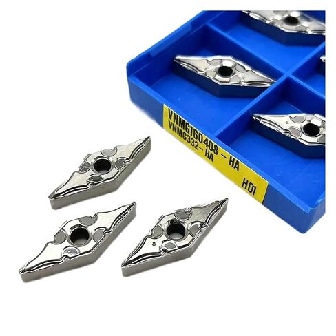 Indexable Lathe Carbide Insert 10PCS VNMG160402 VNMG160404 VNMG160408 HA H01 Carbide Turning Lathe Cutting Tools Blade for Aluminum Copper(VNMG160404 HA H01) in Kuwait