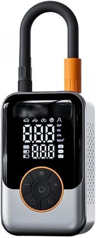 Portable Tire Inflator Air Pump for Car Tires - 3000mAh Cordless Air Compressor, 150 PSI Fast Inflation, ±0.5PSI Accurate Digital Display, LED Light, 4 Nozzles for Cars, Motorcycles, Bikes & Balls in Kuwait