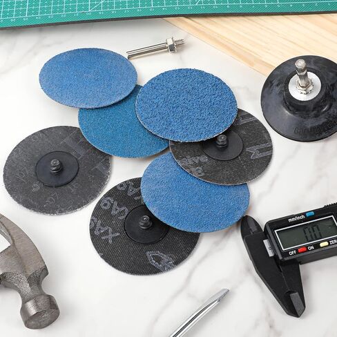 120Pcs 3 in Sanding Disc Quick Replacement Disc Surface Conditioning Discs | 36/60/80 Grits with 1/4'' Holder R-Type Roll Lock Sandpaper Discs for Die Grinder Surface Strip in Kuwait