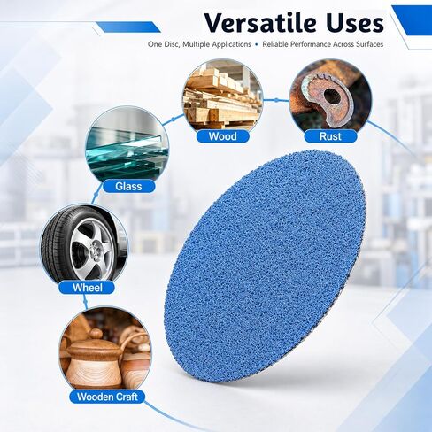 120Pcs 3 in Sanding Disc Quick Replacement Disc Surface Conditioning Discs | 36/60/80 Grits with 1/4'' Holder R-Type Roll Lock Sandpaper Discs for Die Grinder Surface Strip in Kuwait