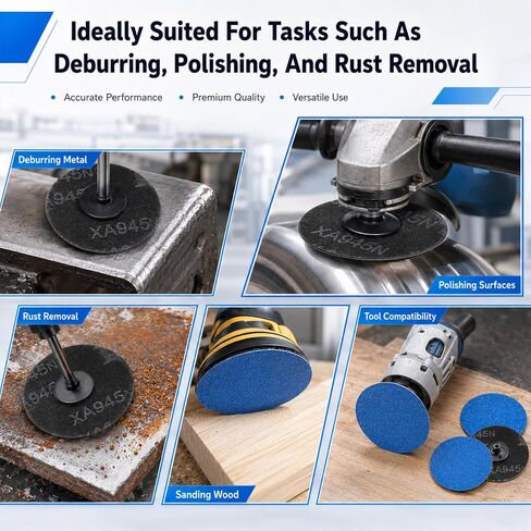 120Pcs 3 in Sanding Disc Quick Replacement Disc Surface Conditioning Discs | 36/60/80 Grits with 1/4'' Holder R-Type Roll Lock Sandpaper Discs for Die Grinder Surface Strip in Kuwait