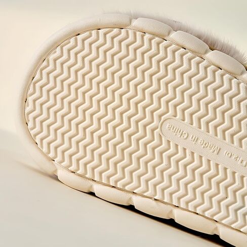 Plush slippers with bow decoration - thickened cotton slippers with added velvet - women's non slip indoor and outdoor universal gift slippers in Kuwait