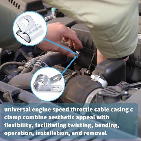 Cable Guide Clamps for Engine Throttle, Equipment And Compressor Speed Control, Tube Lines, General Cable and Wire Installation. Throttle Cable Hardware. Serrated Secure Grip (20 Pack) in Kuwait