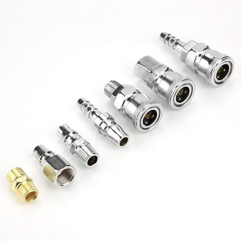 18PCS Air Compressor Connector Quicks Release Assembly, Japanese Type, 1/4 Inch Female Male Thread in Kuwait
