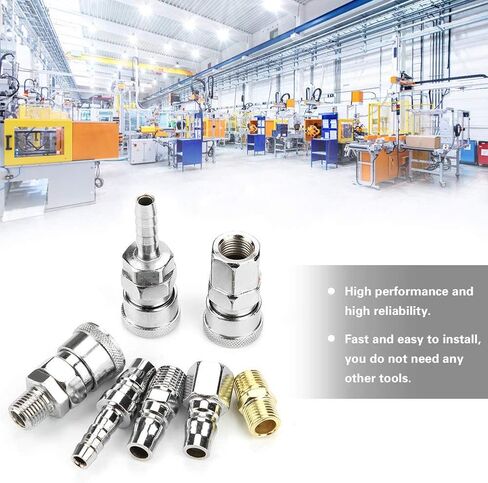 18PCS Air Compressor Connector Quicks Release Assembly, Japanese Type, 1/4 Inch Female Male Thread in Kuwait