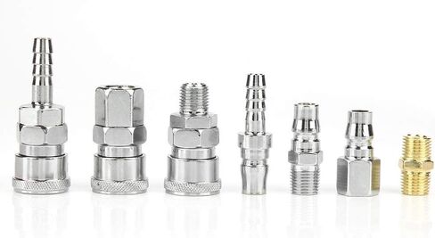 18PCS Air Compressor Connector Quicks Release Assembly, Japanese Type, 1/4 Inch Female Male Thread in Kuwait