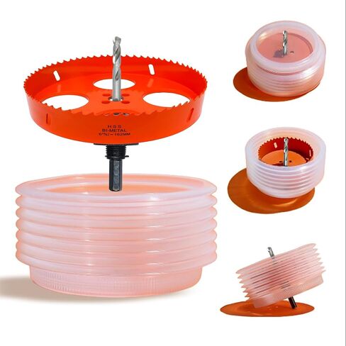 6-3/8 Inch Hole Saw for Recessed Lights,Hole Saw Kit with Dust Bowl for Led Recessed Lighting and Wood Metal Drywall,Bi-Metal Construction (6-3/8) in Kuwait