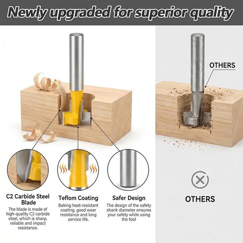 3 Pcs Keyhole Router Bits 1/4 Shank, Carbide T Slot Router Bit | 5/16, 3/8, 1/2 Inch Blade Diameter For Wood Hex Bolt T-Track Slotting Milling in Kuwait