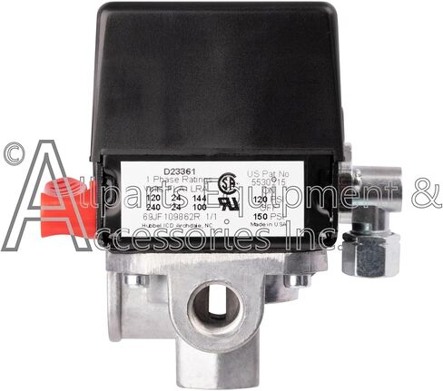 D23361 Pressure Switch 4-Port 120-150 PSI 2-Pole 120-240V Compatible with Craftsman, DeVilbiss, and Porter Cable Air Compressor Units in Kuwait