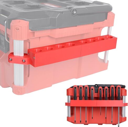 SWER 8-Slot Screwdriver Holder Compatible with Milwaukee PACKOUT Side Rails | Free up toolbox space and keep 8 screwdrivers ready to grab; dual adjustable holders secure to PACKOUT rails with M4 screws in Kuwait