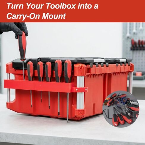 SWER 8-Slot Screwdriver Holder Compatible with Milwaukee PACKOUT Side Rails | Free up toolbox space and keep 8 screwdrivers ready to grab; dual adjustable holders secure to PACKOUT rails with M4 screws in Kuwait
