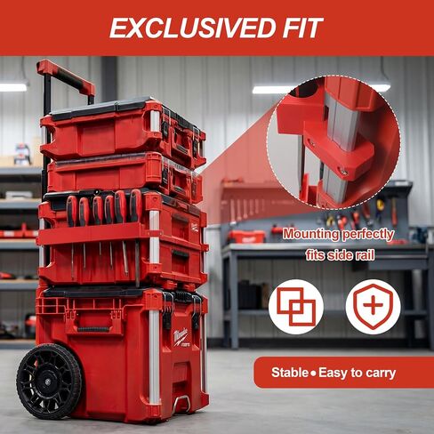 SWER 8-Slot Screwdriver Holder Compatible with Milwaukee PACKOUT Side Rails | Free up toolbox space and keep 8 screwdrivers ready to grab; dual adjustable holders secure to PACKOUT rails with M4 screws in Kuwait