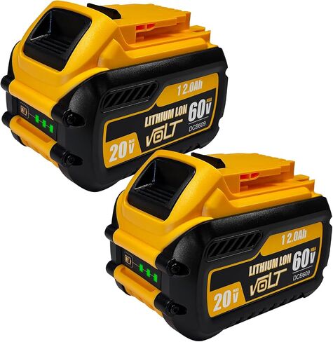 DZEKO 12Ah Replacement Battery for Dewalt 20V/60V Max Batteries Compatible with DCB606 DCB609 DCB612 DCB200 DCB206 DCB207 Battery Packs for Dewalt 20V/60V Tools and Chargers (2 Packs) in Saudi Arabia