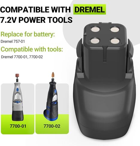 2 Pack 3500mAh Battery Charger for Dremel 7.2V Battery 757-01, Fit for Dremel 7700-01 7700-02 MultiPro Cordless Rotary Tool(Battery and Charger Included) in Kuwait