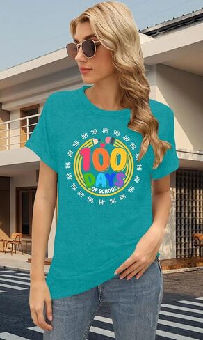 تي شيرت نسائي 100 يوم من المدرسة تي شيرت للمعلم 100 يوم in Kuwait