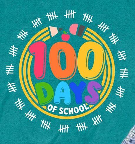 تي شيرت نسائي 100 يوم من المدرسة تي شيرت للمعلم 100 يوم in Kuwait