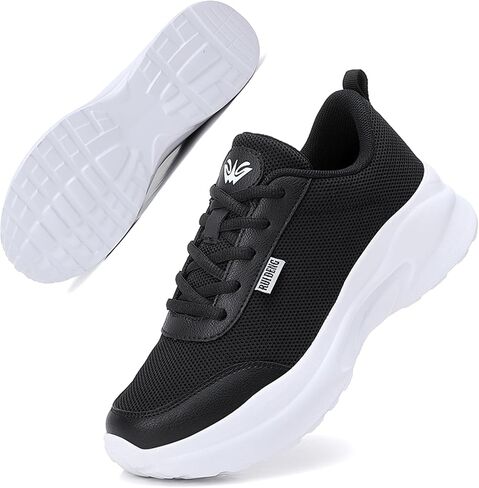 Women's Platform Walking Shoes Breathable Sneakers with Wide Toe Box, Casual Width Shoes for Travel Shopping Work in Kuwait