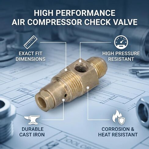 Air Compressor Check Valve Replacement, Cast Iron Material, High Pressure Resistance, Smooth Installation for Z-0.036 Exhaust Pipe in Kuwait