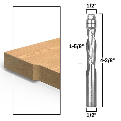 YONICO Solid Carbide Flush Trim Router Bit Spiral 1/2-Inch Downcut 1/2-Inch Shank 32202-SC in Kuwait