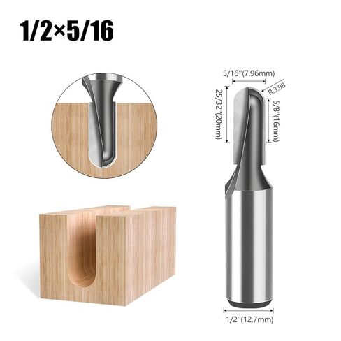 4PCS Round Nose Router Bits Core Box Router Bit Set with 1/2“ Shank Cutting Diameter:1/4" 5/16" 3/8" 3/4". in Kuwait