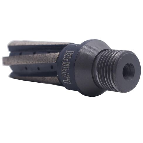 GRINCUTREX D25*50T CNC Diamond Finger Bit Segmented Counter Sink Drill Milling Cutter Router for Granite and Marble with 1/2 Gas Thread in Kuwait