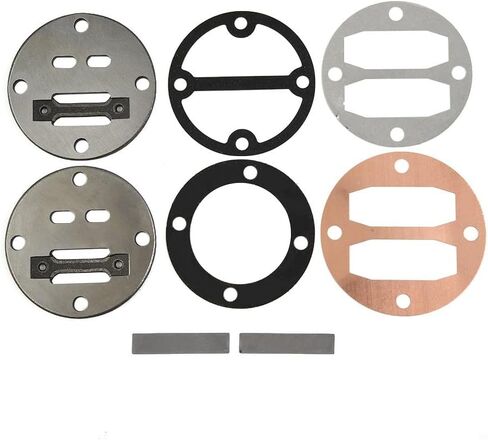42mm Air Compressor Cylinder Valve Plate Set, 8 Pcs Spare Part Kit for Non Oil and Oil Air Pump, Metal Replacement Fitting with Hole to Hole Design in Kuwait