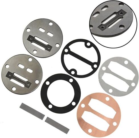 42mm Air Compressor Cylinder Valve Plate Set, 8 Pcs Spare Part Kit for Non Oil and Oil Air Pump, Metal Replacement Fitting with Hole to Hole Design in Kuwait