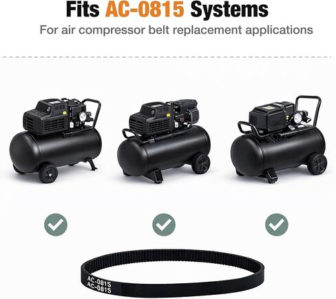 AC-0815 Air Compressor Timing Belt Compatible with Porter Cable Craftsman DeWalt DeVilbiss Sears Black Decker, Replaces CAC-1311 CAC-1342 Oil Free Compressor Belt in Kuwait