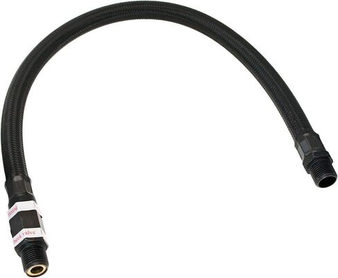 Vixen Horns Stainless Steel Air Compressor Braided Leader Hose with Check Valve 3/8" NPT Male to 3/8" NPT Male 20inch Black VXA7335B in Kuwait