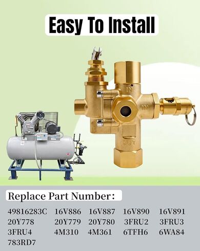 49816283C Pilot Unloader Check Valve Fit for Ingersoll Rand T30 Gas Power Air Compressor in Kuwait