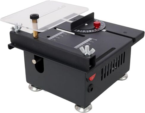 Mini Table Saw for Crafts, 100W Desktop Electric Saw Cutter Speed & Angle Adjustable 16MM Cutting Depth with Blade Flexible Shaft and More Accessories for Wood Plastic Acrylic Cutting, Portable in Kuwait