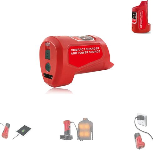 For M12 Battery Adapter, Replacement for Milwaukee 12V USB Power Source with USB Output for Mobile Phone, Type-C Input for M12 Battery Charger and DC Output for Milwaukee Heated Jacket Battery Adapter in Kuwait