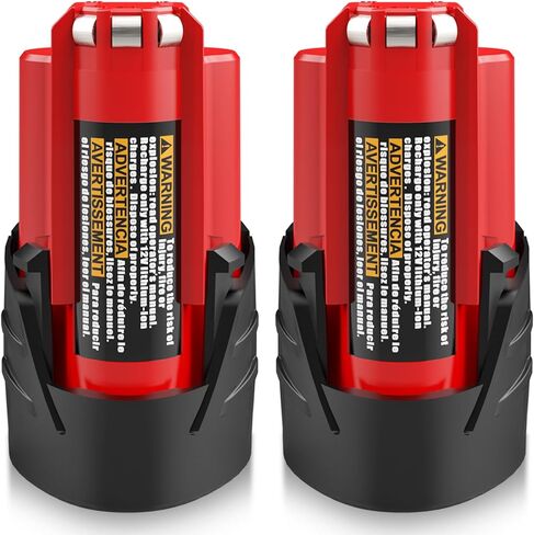 2Pack 4000mAh 12V Replacement for Milwaukee 12V Battery 48-11-2420 | Compatible with Milwaukee 12Volt Cordless Tools 48-11-2411 48-11-2440 Lithium ion Battery in Kuwait