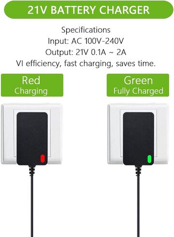 21V Battery Charger, Fast Charging for 20V/21V Lithium Battery Power Tools, Mini Chainsaw, Electric Drills, Wrenches, Screwdrivers, 6.6ft Charging Cord, Overload Protection in Kuwait