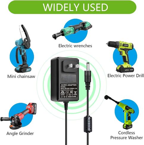 21V Battery Charger, Fast Charging for 20V/21V Lithium Battery Power Tools, Mini Chainsaw, Electric Drills, Wrenches, Screwdrivers, 6.6ft Charging Cord, Overload Protection in Kuwait