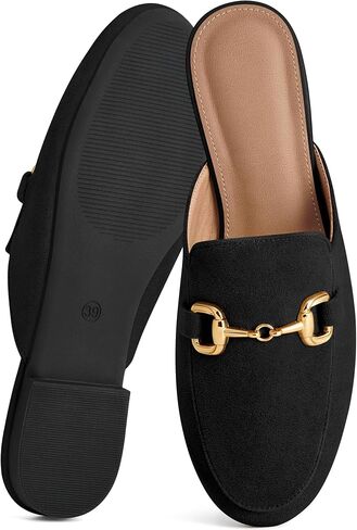 Mules for Women Flat Shoes: Dressy Round Toe Buckle Sip on Flats 2026 Comfortable Backless Loafers for Work Casual Business in Kuwait
