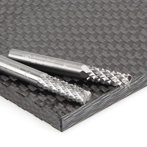 Amana Tool 46088 End Mill Point Diamond Pattern Composite Cutting 1/8 Dia x 1 Cut Height x 1/8 Shank x 2-1/2 Inch Long Ultra-Fine Router Bit in Kuwait