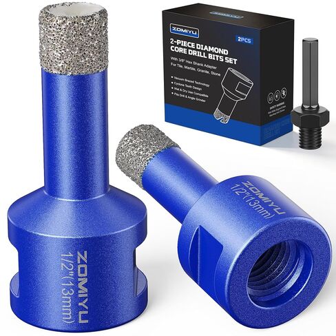 1-3/8" Diamond Hole Saw, Wet/Dry Diamond Core Bit for Tile Granite | 1-piece, Vacuum brazed diamond grit, Cyclone U-groove for fast debris removal, 5/8-11 thread in Kuwait