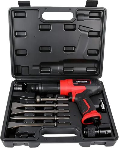 9PCS Heavy Duty Air Hammer Kit, 3530 BPM Pneumatic Hammer with 2-5/8" Stroke, Quick Change Chisel Set for Construction & Auto Repair in Kuwait