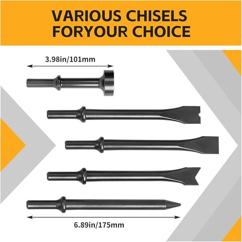 9PCS Heavy Duty Air Hammer Kit, 3530 BPM Pneumatic Hammer with 2-5/8" Stroke, Quick Change Chisel Set for Construction & Auto Repair in Kuwait