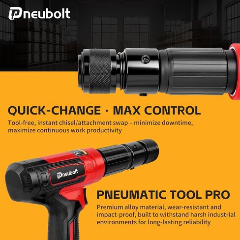 9PCS Heavy Duty Air Hammer Kit, 3530 BPM Pneumatic Hammer with 2-5/8" Stroke, Quick Change Chisel Set for Construction & Auto Repair in Kuwait