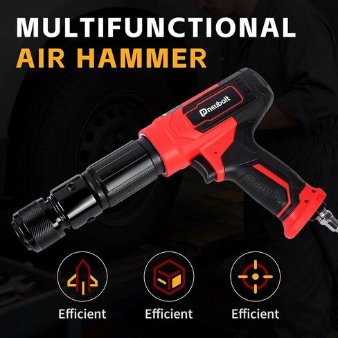 9PCS Heavy Duty Air Hammer Kit, 3530 BPM Pneumatic Hammer with 2-5/8" Stroke, Quick Change Chisel Set for Construction & Auto Repair in Kuwait