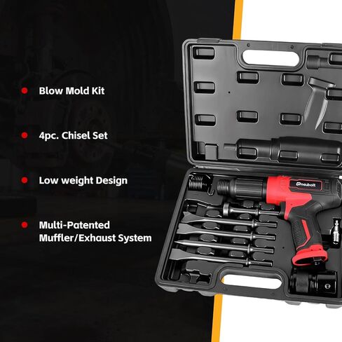 9PCS Heavy Duty Air Hammer Kit, 3530 BPM Pneumatic Hammer with 2-5/8" Stroke, Quick Change Chisel Set for Construction & Auto Repair in Kuwait