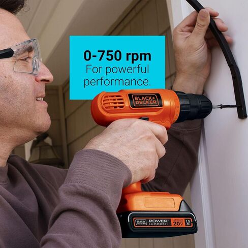 BLACK+DECKER LD120VA 20-Volt Max Lithium Drill/Driver with 30 Accessories (Renewed) in Kuwait