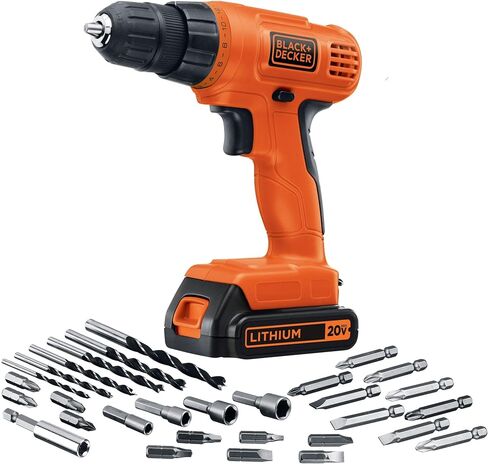 BLACK+DECKER LD120VA 20-Volt Max Lithium Drill/Driver with 30 Accessories (Renewed) in Kuwait