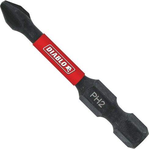 Diablo #2 Phillips Drive Bit - 2" Length, 4-1/2" Hex, PH2, (Bulk) | For Fastener Installation & Removal - Impact Strong with Torque Resistant Design, Laser Engraved Bit Type - DPH22B in Kuwait