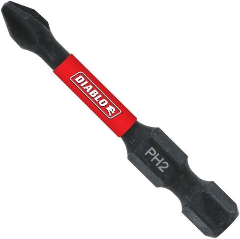 Diablo #2 Phillips Drive Bit - 2" Length, 4-1/2" Hex, PH2, (Bulk) | For Fastener Installation & Removal - Impact Strong with Torque Resistant Design, Laser Engraved Bit Type - DPH22B in Kuwait