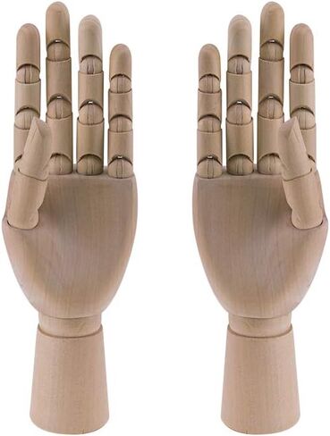 HSOMiD Flexible Wooden Hand Model Moveable Wooden Artists 12 Inches Hand Model for Sketching Drawing Painting Home Office Desk Decoration12 Inch Left and Right Hand 1 Set 12Inch Hands in Saudi Arabia