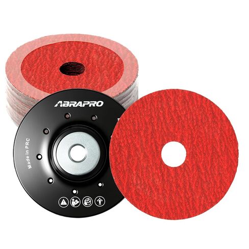 4.5" Ceramic Resin Fiber Sanding Grinding Discs 24/36/60/80/120 Grit 25Pcs | 4.5 Inch Ceramic Sanding Disc with A Backing Pad + Lock Nut for Woodwoking, Stainless Steel, Carbon, Plastic in Kuwait